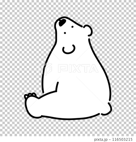 Simple illustration of a polar bear, full body 116503215