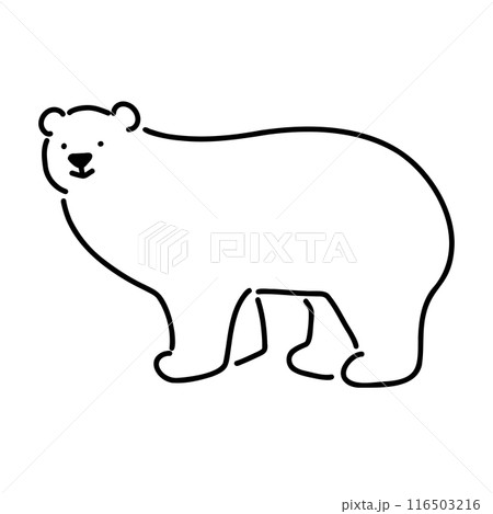 シロクマのシンプルなイラスト　全身 116503216