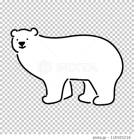 シロクマのシンプルなイラスト　全身 116503216