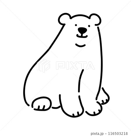 シロクマのシンプルなイラスト　全身 116503218