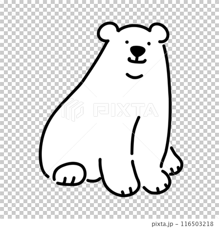 シロクマのシンプルなイラスト　全身 116503218