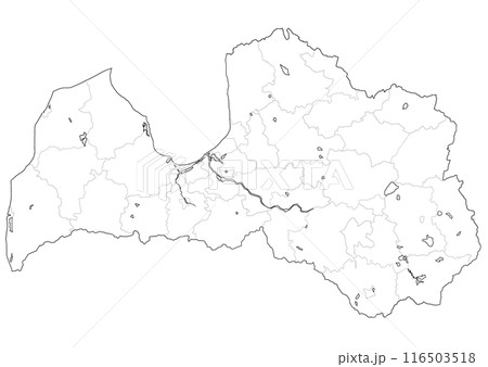 白地図　ラトビア 116503518