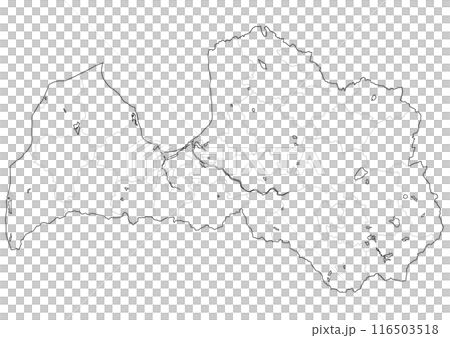 白地図　ラトビア 116503518
