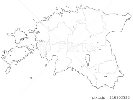 白地図　エストニア 116503526