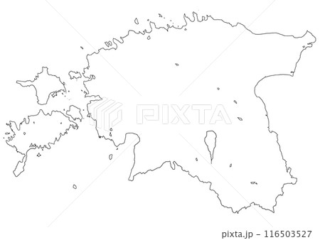 白地図　エストニア 116503527