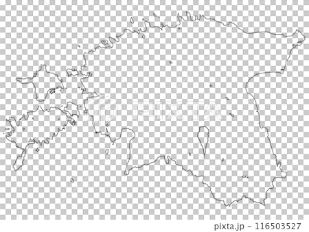 白地図　エストニア 116503527