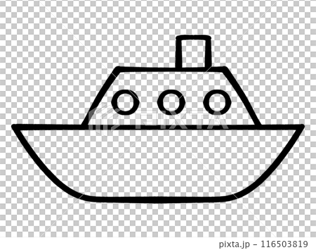 簡單的船插畫素材 116503819