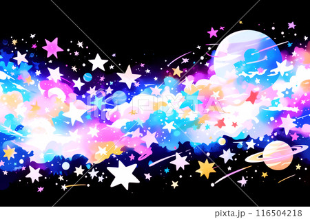 たくさんの星があるポップでカラフルな宇宙 たくさんの星があるポップでカラフルな宇宙 116504218
