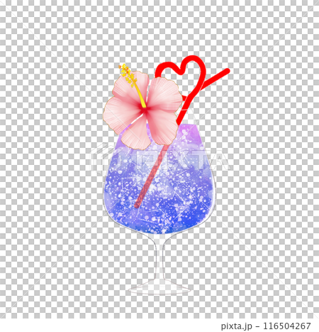 Juice garnished with hibiscus 116504267