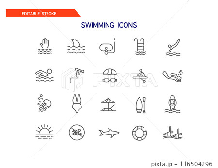Swimming icons Swimming icons 116504296