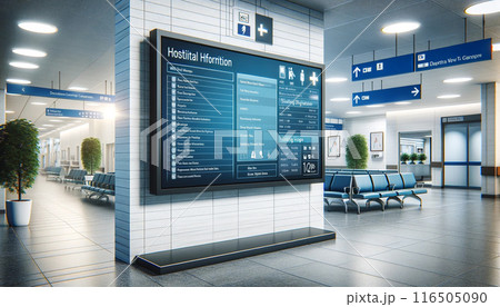 病院に設置されたデジタルサイネージ 病院に設置されたデジタルサイネージ 116505090