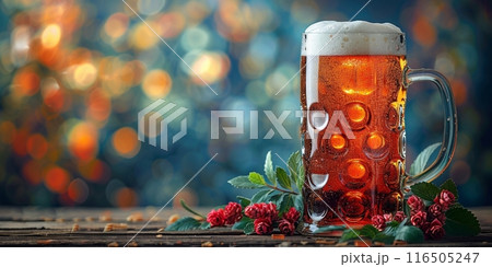 background, banner, poster with space for text at Oktoberfest. 116505247