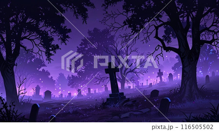 霧の中の墓地 116505502