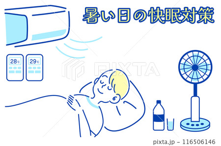 暑い日の睡眠対策 116506146
