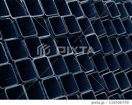 Abstract background with stack numerous metallic profile 116506739