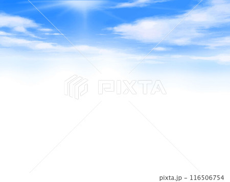 雲のある青空の美しいフレームシンプルな背景素材 116506754