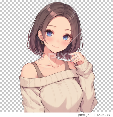 穿露肩針織衫的女孩 穿露肩針織衫的女孩 116506955