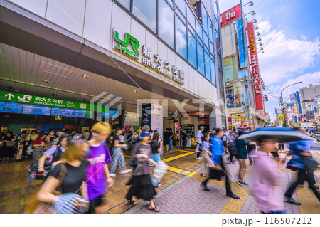 日本の東京都市景観 7月。新大久保駅などを望む=5日 日本の東京都市景観 7月。新大久保駅などを望む=5日 116507212