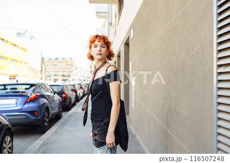 portrait teenager in creative clothes 116507248