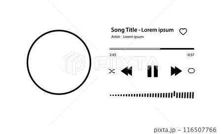 Music player Song plaque with buttons loading...のイラスト素材 [116507766] - PIXTA