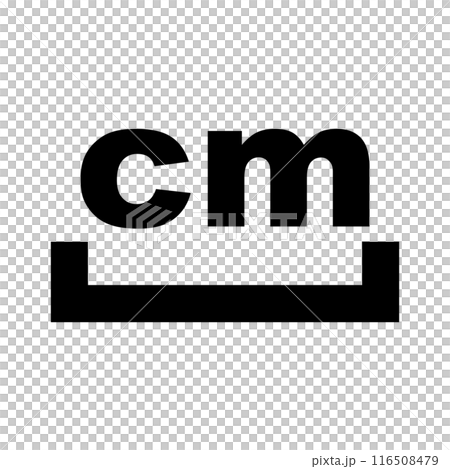 CMのアイコン。センチメートルのアイコン。ベクター。 116508479
