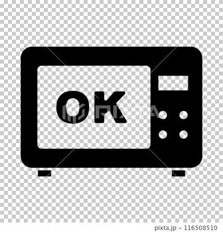 電子レンジOKのシルエットアイコン。ベクター。 電子レンジOKのシルエットアイコン。ベクター。 116508510