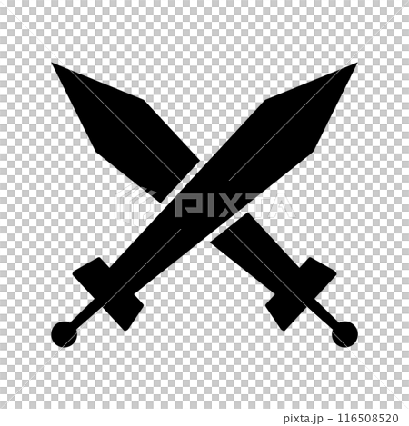 Crossed swords silhouette icon.Vector. 116508520