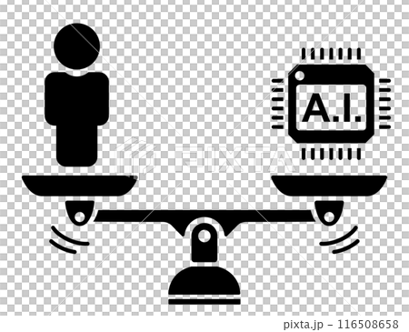 人間とA.I.をのせた天秤のアイコン 116508658