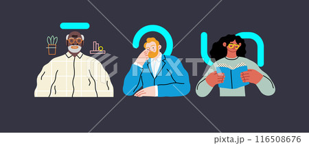 Creative Workspace: Video Conference, modern flat vector concept illustration of person engaging in virtual business meeting Connectivity, collaboration, digital interaction, remote work, productivity Creative Workspace: Video Conference, modern flat vector concept illustration of person engaging in virtual business meeting Connectivity, collaboration, digital interaction, remote work, productivity 116508676