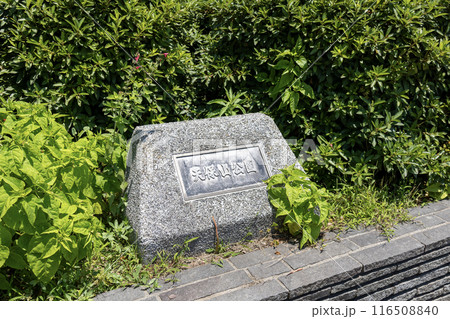 天保山公園と書かれた石の土台の銘板（2024年6月撮影） 116508840