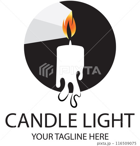 candle light logo design template illustration 116509075