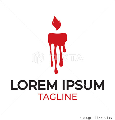 candle light logo design template illustration 116509145