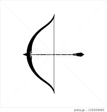 Arrow and bow silhouette on white background. Arrow and bow icon sign vector illustration design. 116509983