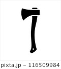 Wood axe silhouette on white background. Wood axe icon sign vector illustration design. 116509984