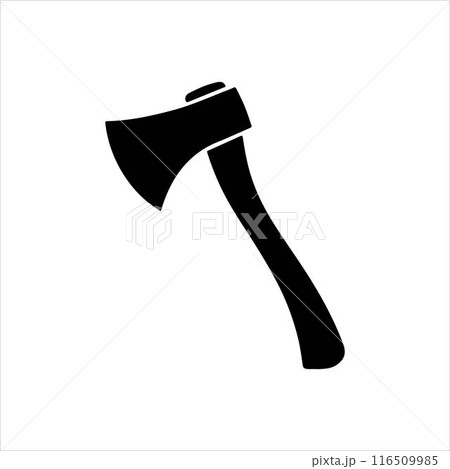 Wooden axe silhouette on white background. Axe icon sign vector illustration design. 116509985
