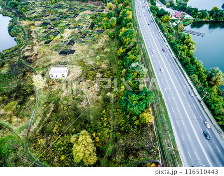 Aerial view - highway from above Aerial view - highway from above 116510443