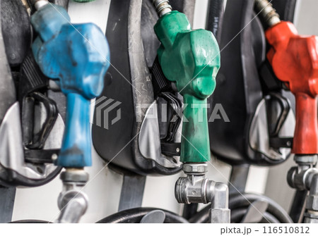 Gasoline and diesel pump closeup Gasoline and diesel pump closeup 116510812
