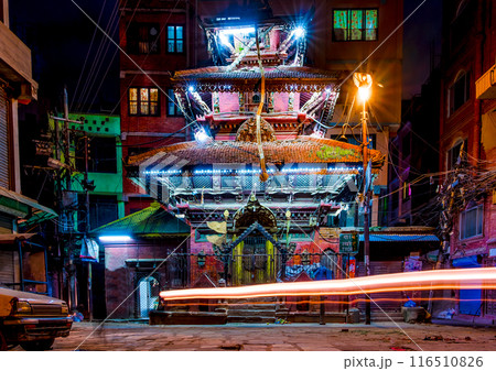Temple near Durbar Square of Kathmandu at night Temple near Durbar Square of Kathmandu at night 116510826