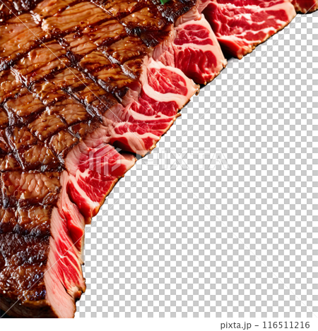 Strip steak well marbled slightly charred edges captured with a shallow depth of field 116511216