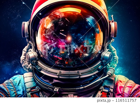 Astronaut in outer space over Earth, our home. ISS. 116511757