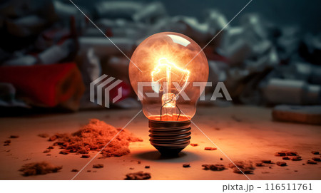 Green world map on a light bulb Green world map on a light bulb 116511761