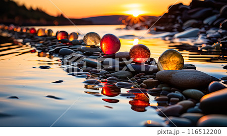 harmony and balance with zen rocks arranged in...のイラスト素材 [116512200 ...