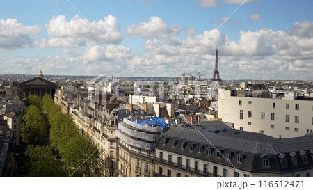 Panoramic view of Paris from the roof of the house Panoramic view of Paris from the roof of the house 116512471
