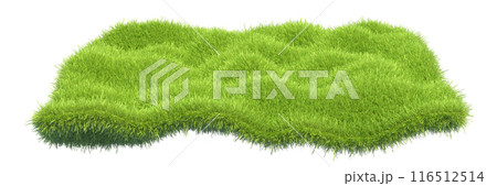 a square piece of cut grass. 3d illustration 116512514