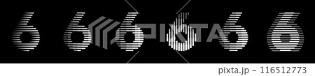 Number 6 Logo Geometric Lines Art Set Number 6 Logo Geometric Lines Art Set 116512773