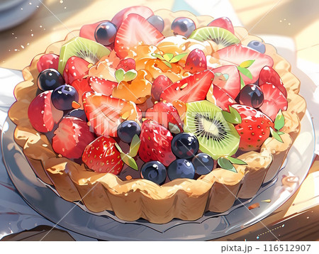 油絵 絵画 【フルーツタルト】 油絵 絵画 【カラフルフルーツタルト】 絵画 HR 通販 15212540