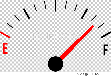 Car fuel gauge icon, black and red 116513558
