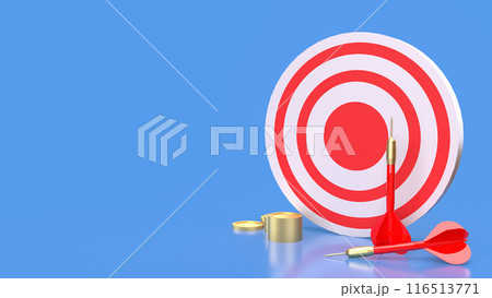 The Dartboard and coins for Business concept 3d rendering. The Dartboard and coins for Business concept 3d rendering. 116513771