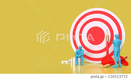 The Dartboard and coins for Business concept 3d rendering. The Dartboard and coins for Business concept 3d rendering. 116513772