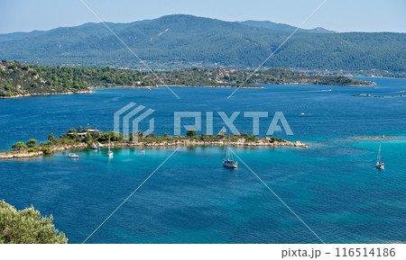 Aerial view on sithonian islands, Greece	 116514186